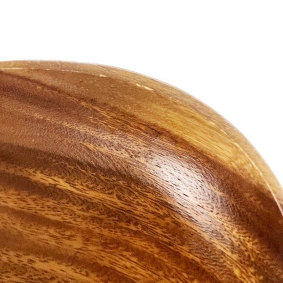 Vintage Monkey Pod Philcraft Pineapple Wood Carved Small Rounded Oval Bowl - Picture 4 of 7